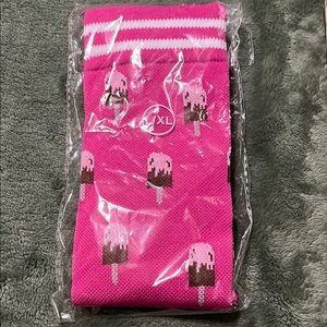 Pink Ice Cream Compression Socks Size L/XL New